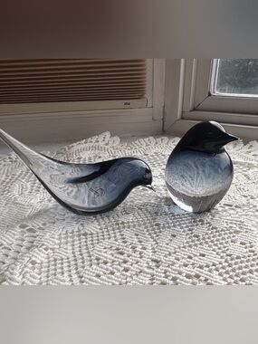 Murano glass birds signed with tag
